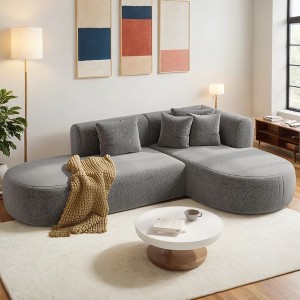 Modern 107.5'' L-Shaped Chenille Sectional Sofa with 4 Cushions, Wide Stitching Design, No Assembly Required - 1 of 4