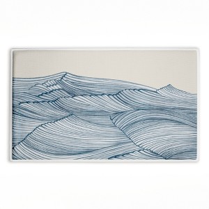 Stupell Industries Lines Of Sea Waves Printed Plush Bath Mat And Bath Rug, Design By Emma Peal, 18"X30" - 1 of 4