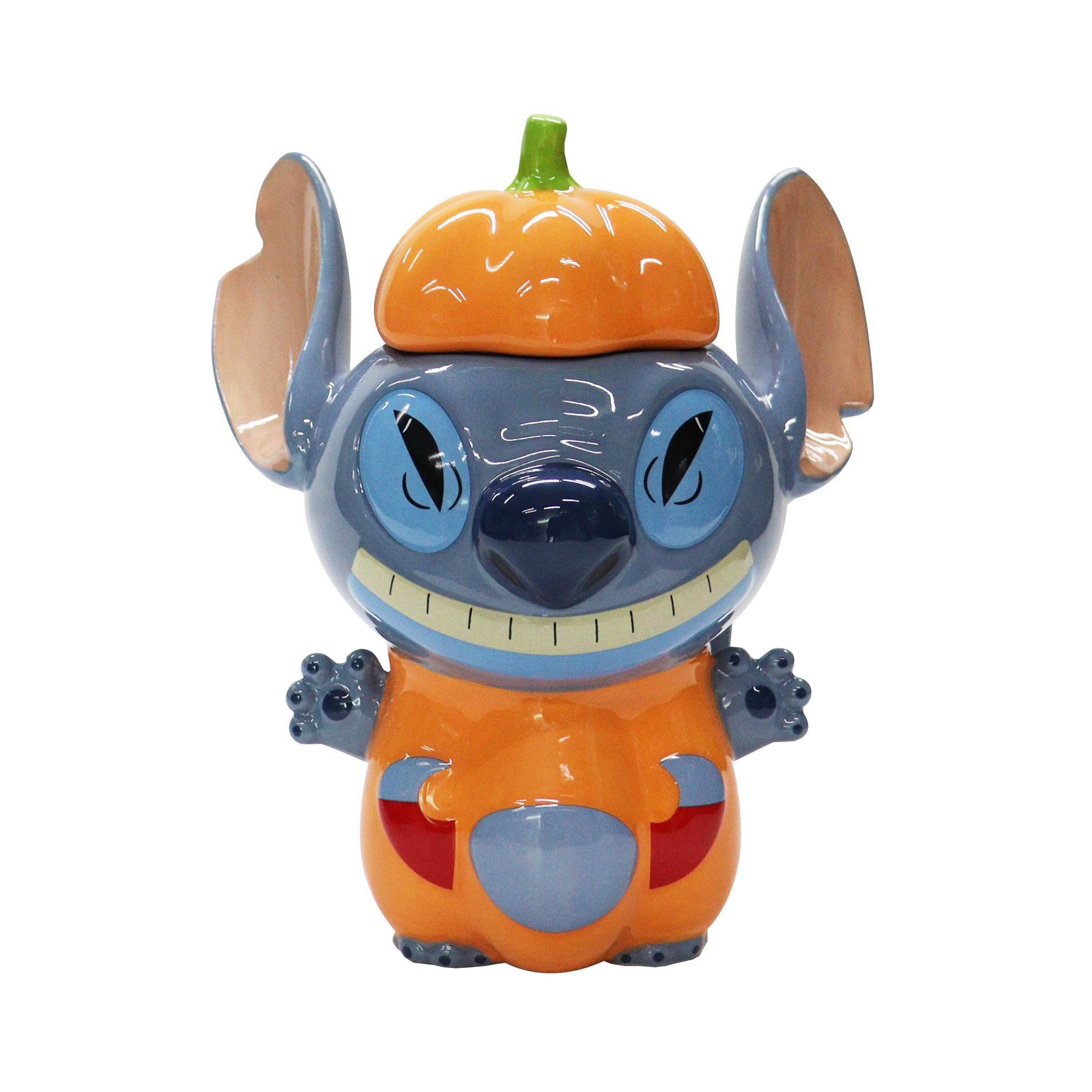 Disney 20oz Stitch Ceramic Mug Pumpkin Hat Lid