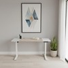 HomeRoots Adjustable White And Natural and White Wood and Stainless Steel Rolling Computer Desk - 2 of 4
