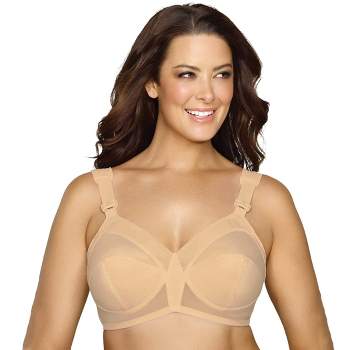 Collections Etc Exquisite Form Fully Coverage Wireless Support Bra with Adjustable Straps, Back Hook Closure, and Moveable Pads to Ease