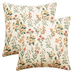 REGALWOVEN Floral Pattern Decoration Throw Pillow Cover for Outdoor Indoor 2 Pcs - 1 of 4