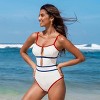 Women's Independence Day Colorblock Cutout One-Piece Swimsuit -Cupshe - 2 of 4