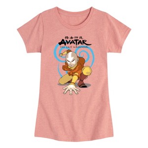 Girls' - Avatar: The Last Airbender - Aang Swirl Fitted Short Sleeve Graphic T-Shirt - 1 of 4