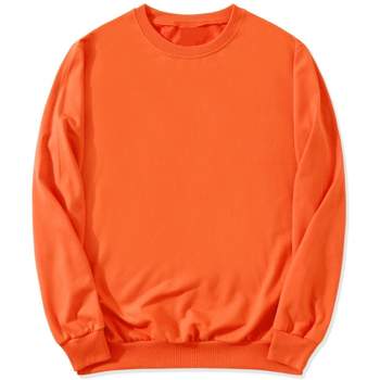 Lars Amadeus Men's Regular Fit Long Sleeve Solid Color Round Neck Pullover Sweatshirt