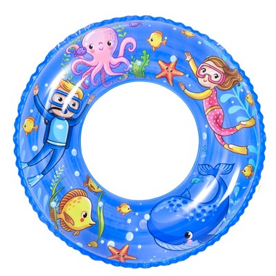 Pool Central 24" Blue Inflatable Sea World Inner Tube Pool Float