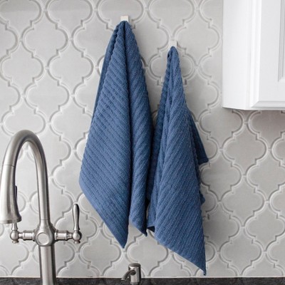 Federal Blue Terry Cotton Kitchen Towel Set, 2-Pack