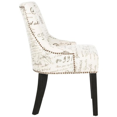 Lotus White and Gray Linen Upholstered Side Chair