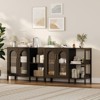 Coolmee Sideboard Buffet Cabinet, Modern Glass Arch Storage Cabinet with Adjustable Shelves, 39.4 inch Multi-Functional Organize Furniture - 3 of 4