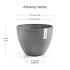 Ecopots Antwerp Durable Modern Round Indoor/Outdoor Recycled-Based Composite Flower Pot Planter - 2 of 4