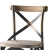 Antique Bar Stool with High Backrest and Cross Back Design, Ideal for Bar or Kitchen Counter - 4 of 4