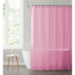 Kate Aurora Transparent Pastel 6 Gauge Hotel Non-Toxic Odor Free PEVA Shower Curtain Liner - Mold & Mildew Resistant - 1 of 3