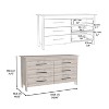 NicBex 6 Drawer Double Dresser for Bedroom,Modern Style Drawers with Black Pulls,Dressers for Kids Room,Living Room,Entry and Hallway - image 3 of 4