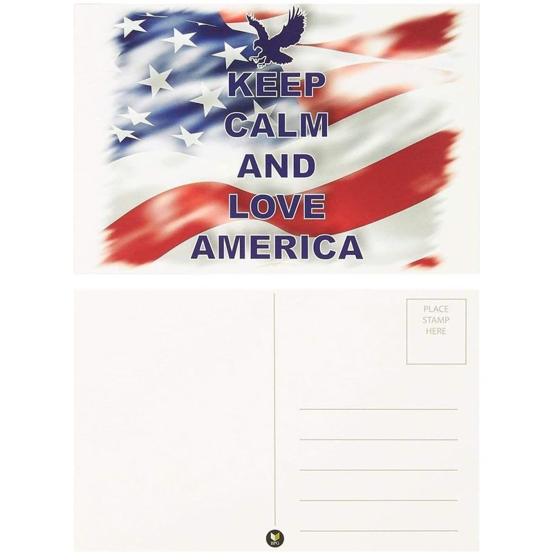 Best Paper Greetings 40-Pack American Postcards Keep Calm and Love America Patriotic Post Cards Bulk Set 4x6 in, 4 of 6