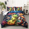 Boersma Cute Frog Guitar Comforter Set, Botanica Mushroom 3pcs Bedding Set, Cartoon Comforter For Room Decor - 3 of 4