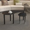 Airsurfer Two-Piece Set Dark Wood Coffee Table Contemporary Nesting Coffee Table Set Living Room Furniture for Modern Living Room Integration - 2 of 4