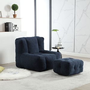 CAVINAS Velvet Fabric Bean Bag Chair Set with Memory Foam,Soft Bean Bag Couch,Accent Chairs for Living Room - 1 of 4
