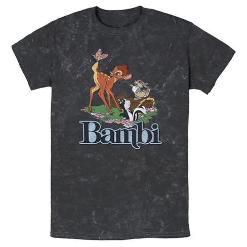 Men s Bambi Distressed Classic Scene T Shirt Black X Large