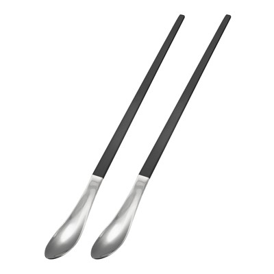 Unique Bargains Stainless Steel Reusable Long Handle Cocktail Coffee Stirring Spoon 2 Pcs