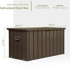 Lyngins 100 Gallon Outdoor Storage Box, Galvanized Steel Deck Box Outdoor Waterproof, Lockable Lid, Multi-Use as Table/Stool, Patio Storage Box - 2 of 4