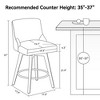 Vipbear Swivel Bar Stools Set of 2 for Kitchen Counter, High-density Foam Cushion, Modern Upholstered Bar Chair with Back, for Bar, Kitchen - 2 of 4
