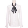 INSPIRE CHIC Women's Paisley Polka Dots Pattern Skinny Long Satin Silky Ribbon Neck Scarves 1Pc - 2 of 4