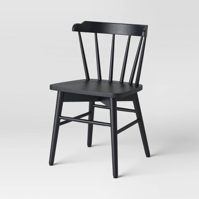 Wooden Barrel Dining Chair Black (KD) - Threshold™: Curved Back, Wood Frame, Non-Marking Feet Levelers