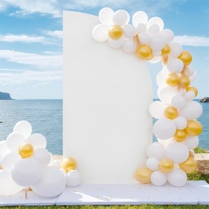 81x153cm Half Moon Arch Cover, Top Stretchy Backdrop Stands Cover, Adjustable Polyester Backdrop Cover for Wedding Birthday Party Photography Decor - 1 of 4