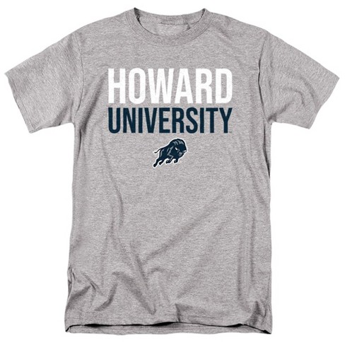 Howard University Official Stacked Short Sleeve Mens Cotton T-Shirt, Athletic Heather - image 1 of 4