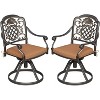 Acekool Set of 2 Swivel Outdoor Dining Chairs with Removable Cushions, Aluminum Frame, Weather-Resistant for Patio & Garden - 2 of 4