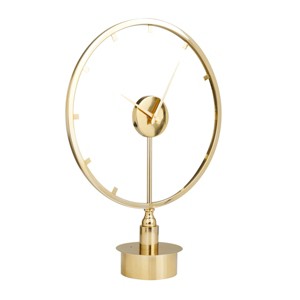 25"x19" Stainless Steel Large Open Frame Clock Gold - Olivia & May: Modern Analog Decorative, No Dimming Function - 1 of 4