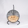 Whisen Rattan Wicker Appearance Cat Egg Chair Hanging Swinging Cat Bed with Cushion for Cats, Small Dogs, and Small Animals - 2 of 4