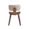 Simple Relax Set of 2 Wooden Side Chairs in Walnut and White - 3 of 4