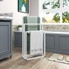 3 Tiers Freestanding Towel Rack Stand, Lightweight Chrome Finish Metal Industrial Modern Washcloths Holder - 3 of 4