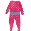 RuffleButts SoftSnooze Baby Girls Ruffle One Piece Convertible Pajamas - 2 of 4