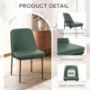 Set of 2 Modern Fabric Dining Chairs with Curved Back and Metal Legs, Upholstered Side Chairs for Dining Room, Kitchen, or Office - Beige - 4 of 4