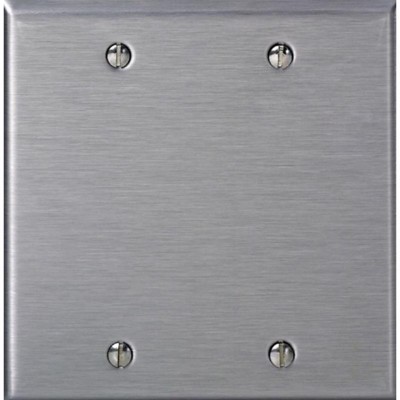 Leviton C-Series Stainless Steel 2 gang Metal Blank Wall Plate 1 pk