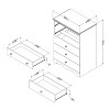 HomeStock 5-Drawer Chest Dresser Pure White Crystal - 2 of 3