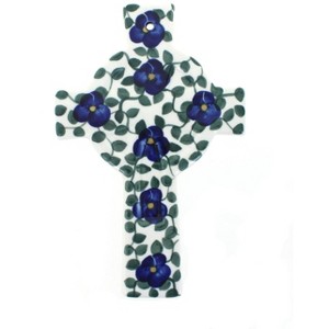 Blue Rose Polish Pottery 69A WR Unikat Cross - 1 of 1