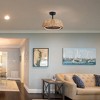 Airsurfer 20" Ceiling Fan with Remote, 6-Speed Reversible DC Motor, Quiet LED Light, Timer, Indoor Use, Stylish Rattan Lampshade Design - 4 of 4
