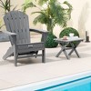 Tangkula 2 Pieces Folding Adirondack Side Table Poolside Garden Patio Gray - 3 of 4