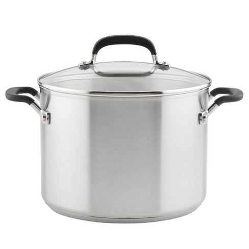 T-fal Simply Cook Stainless Steel Cookware, 6qt Stockpot with Lid, Silver