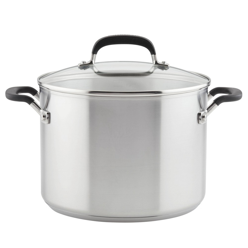 KitchenAid 8qt Stainless Steel Stock Pot Light Silver