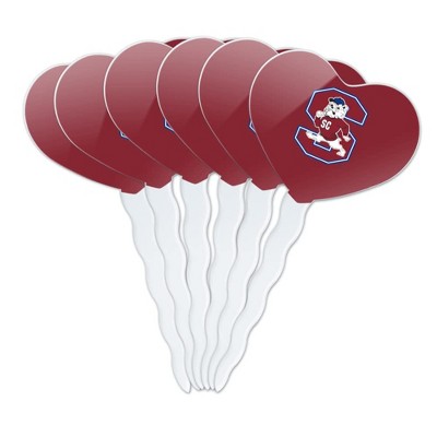 South Carolina State Primary Logo Heart Love Cupcake Picks Toppers Decoration Set of 6