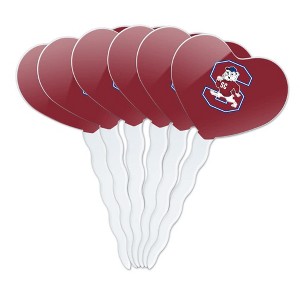 South Carolina State Primary Logo Heart Love Cupcake Picks Toppers Decoration Set of 6 - 1 of 4