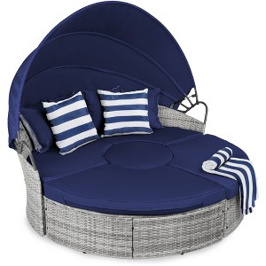 Best Choice Products 5-Piece Modular Patio Wicker Daybed Sectional w/ Adjustable Seats, Retractable Canopy - 1 of 4