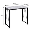 INFURNIC Desks Antique 35.5" Writing Desk with Metal Sled Base Rustic Industrial Design for Home Office, Grey, 35.5"*18.5"*28.5" - 2 of 4
