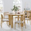 SpassWay 30"H Round Wood Dining Table Kitchen Table Conference Table with 4 Legs - 4 of 4