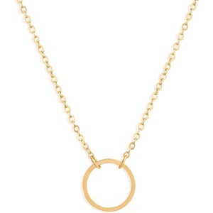 Layered Coin & Moon Phase Necklace, 14K Gold Plated Dainty Choker for Women - 1 of 4