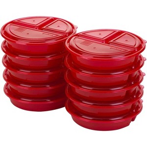 GoodCook Meal Prep on Fleek, 3 Compartments BPA Free, Microwavable/Dishwasher/Freezer Safe, Red,Red - 1 of 4